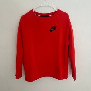 Nike Sportswear Club Fleece Crewneck Sweatshirt Orange Men's Size M